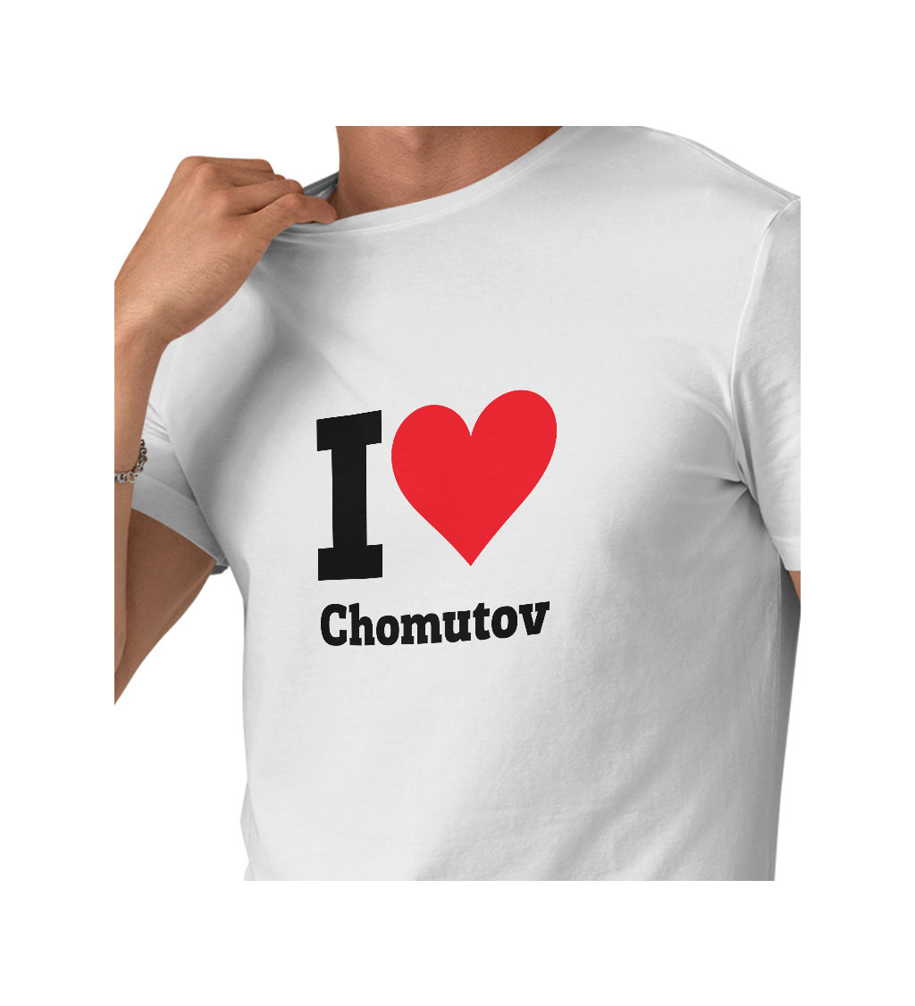 Pánské triko bílé - I love Chomutov