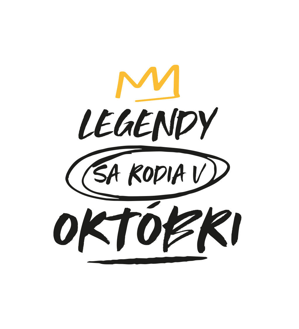 Pánske tričko biele Legendy sa rodia v októbri M