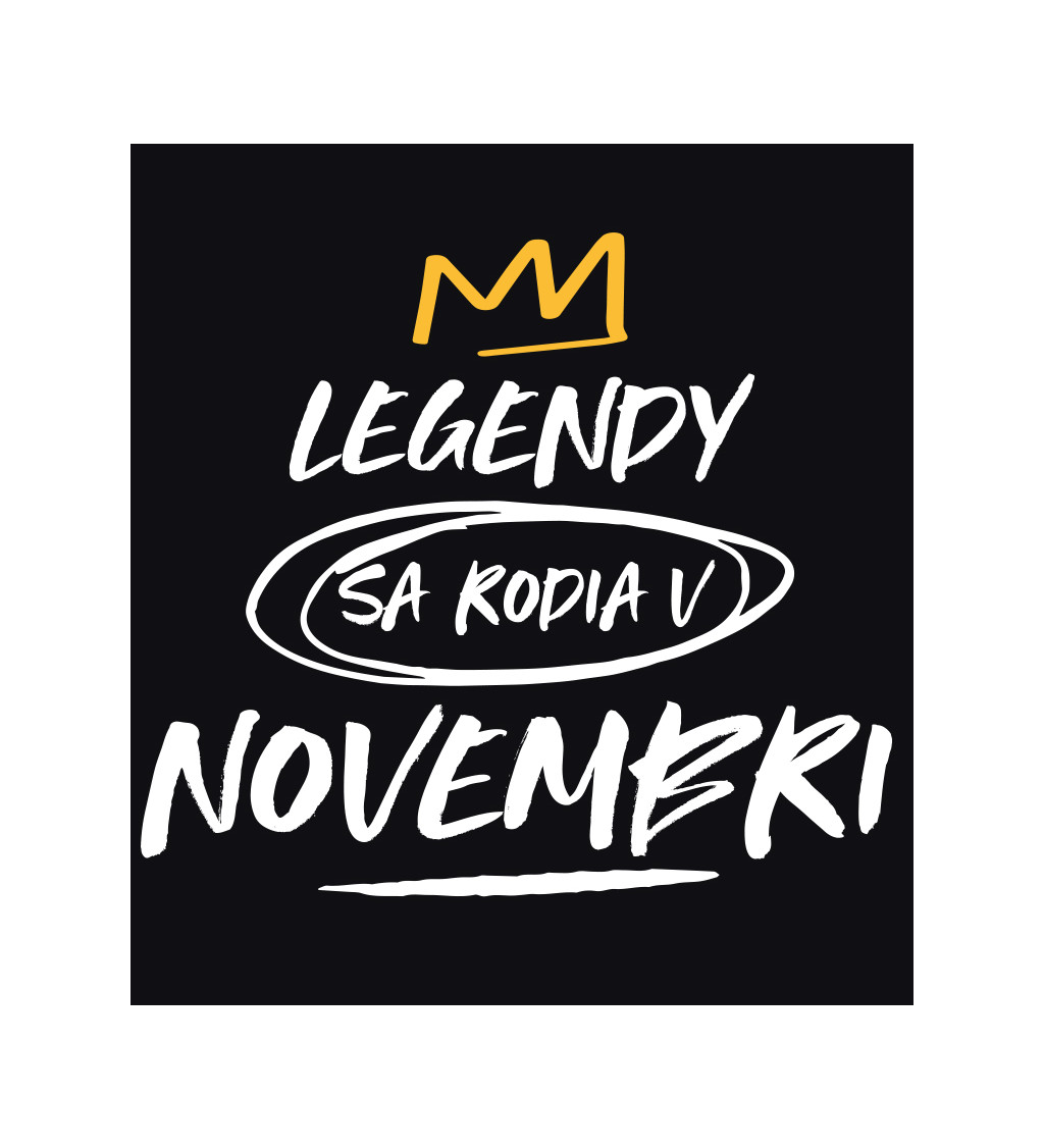 Pánske tričko čierne Legendy sa rodia v novembri M