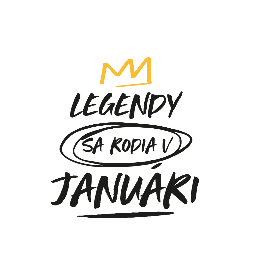 Dámske tričko biele Legendy sa rodia v januári XS