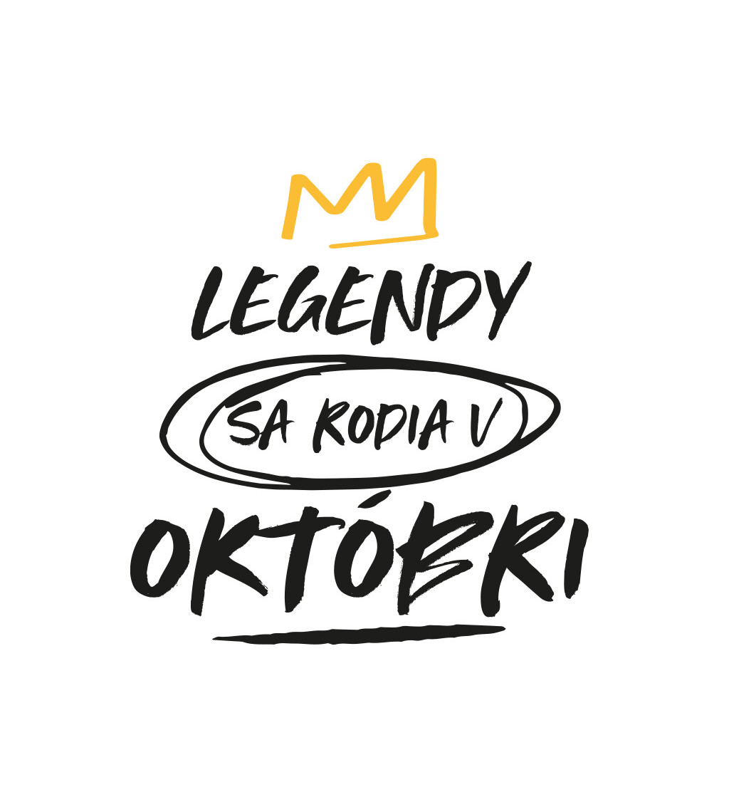 Dámske tričko biele Legendy sa rodia v októbri XS