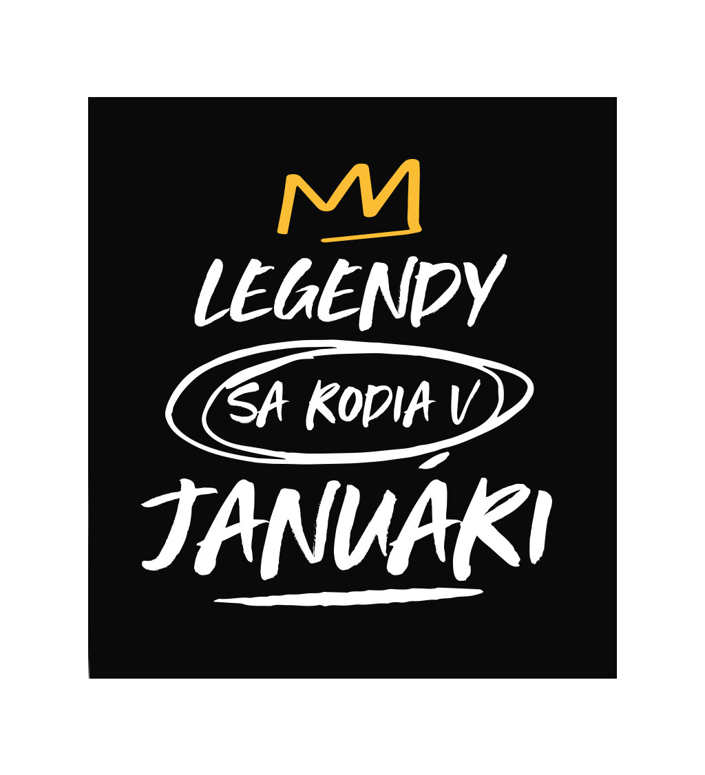 Dámske tričko čierne Legendy sa rodia v januári XS