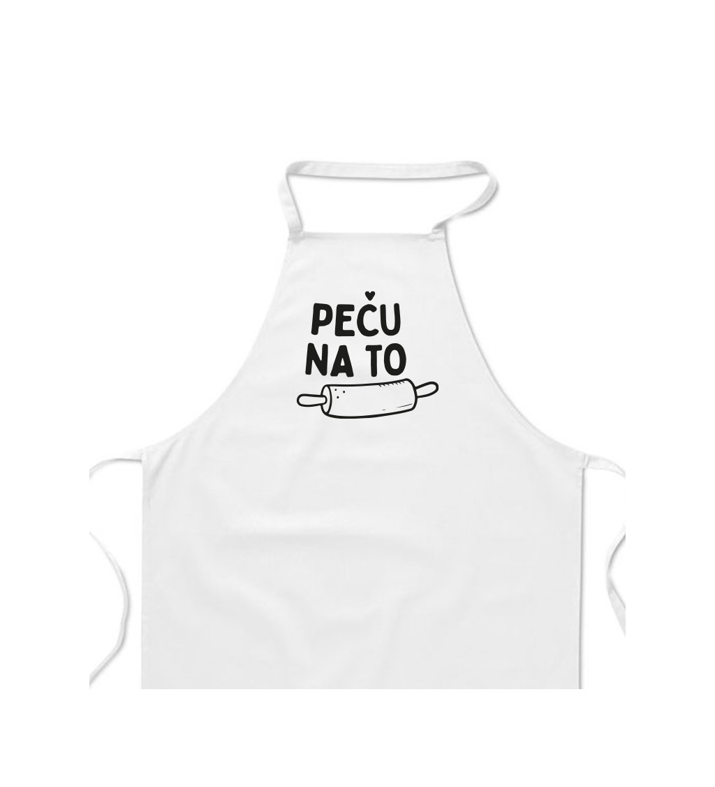 Zástěra bílá  -Peču na to