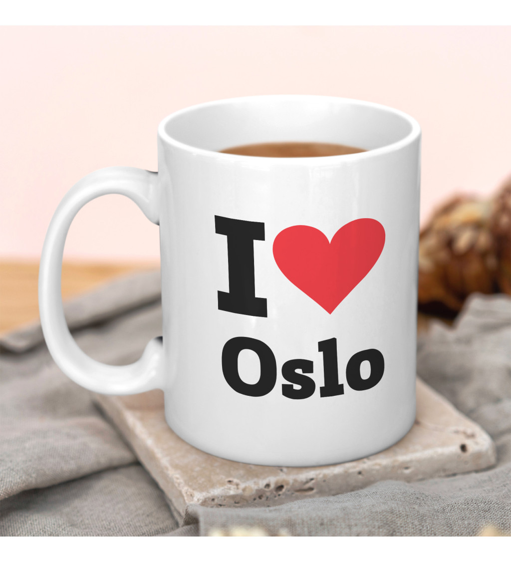 Hrnek s nápisem I love Oslo