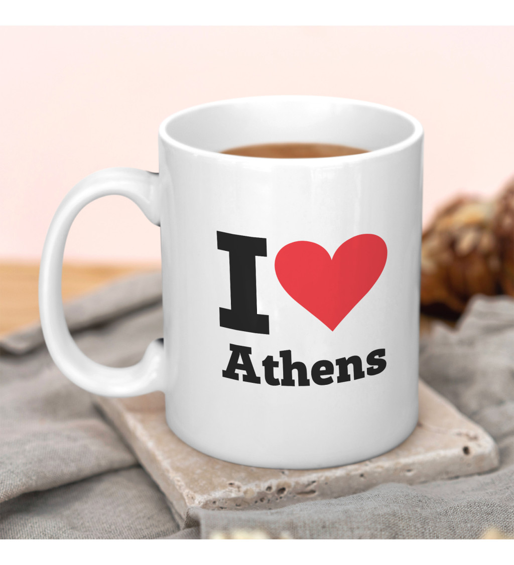 Hrnek s nápisem I love Athens