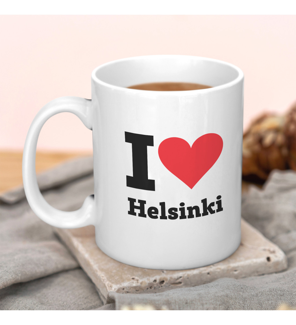 Hrnek s nápisem I love Helsinki