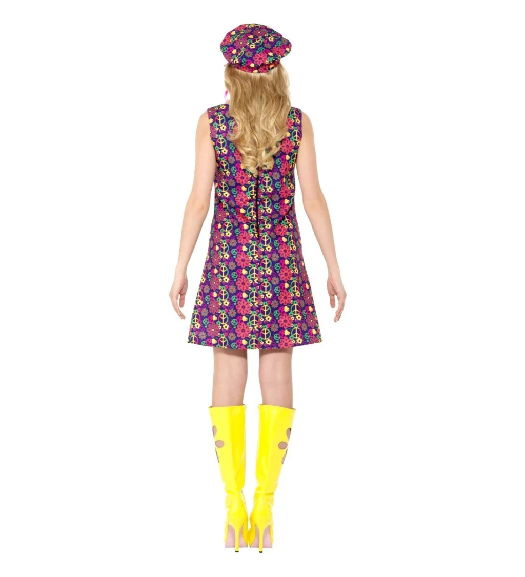 Hippie dámský fialový kostým