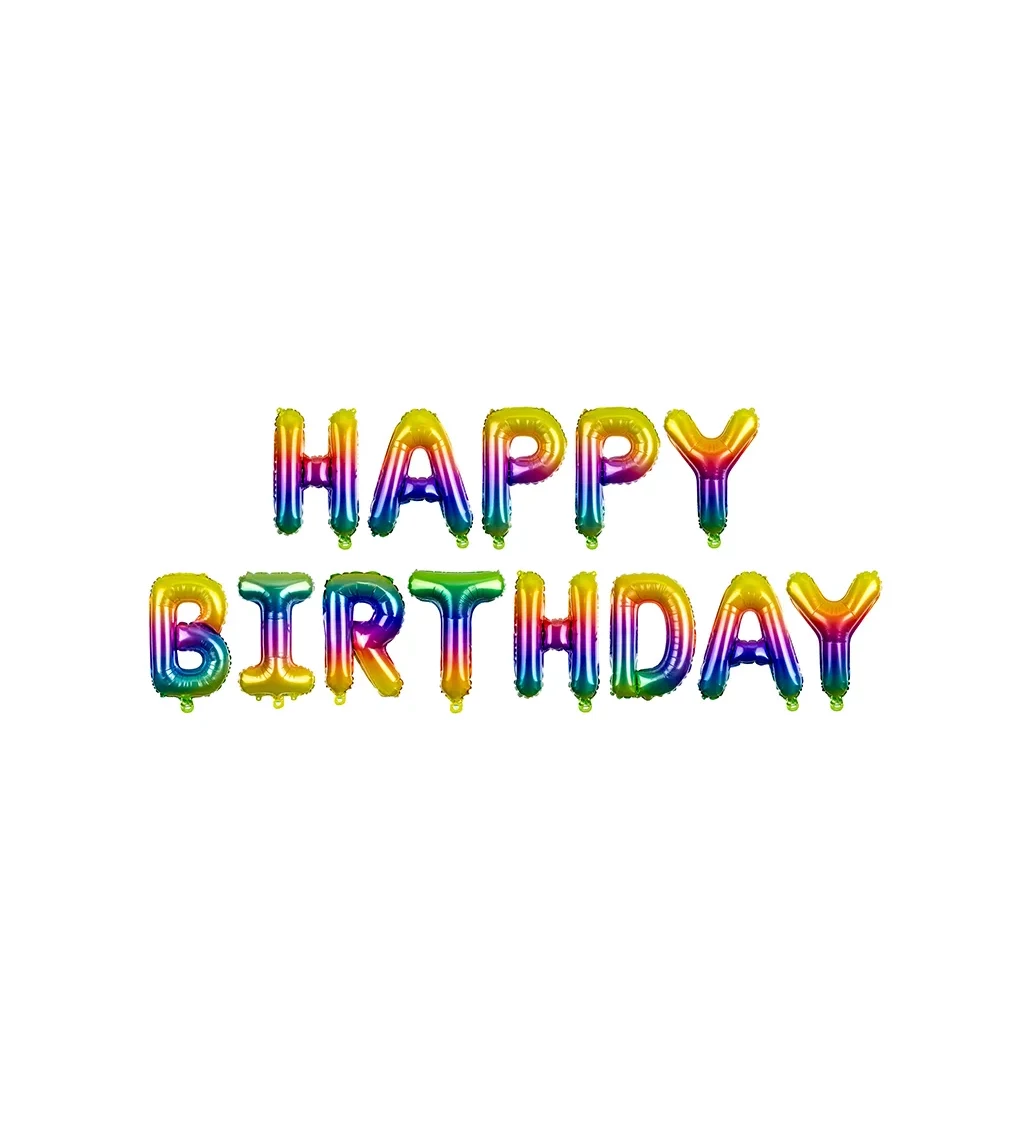 Girlanda s balónků - Happy birthday duhová