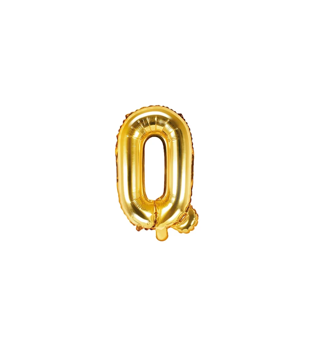 Zlatý balónek písmeno Q