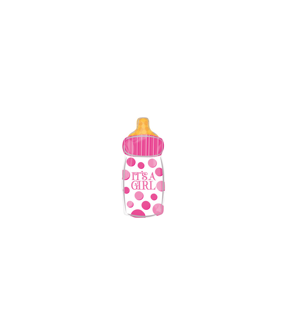 Fóliový balónek - lahvička růžová