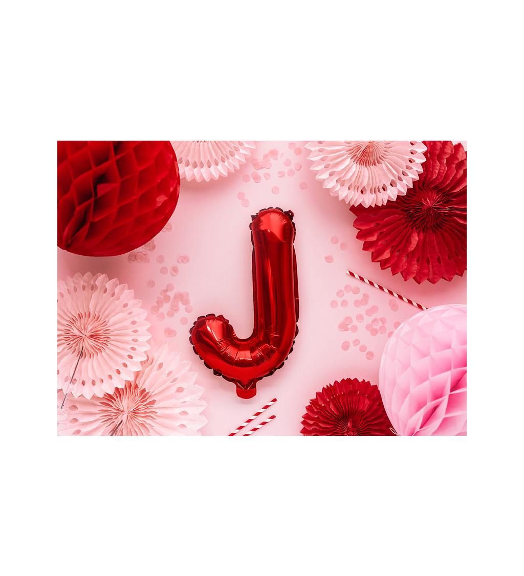 Fóliový balónek J červený