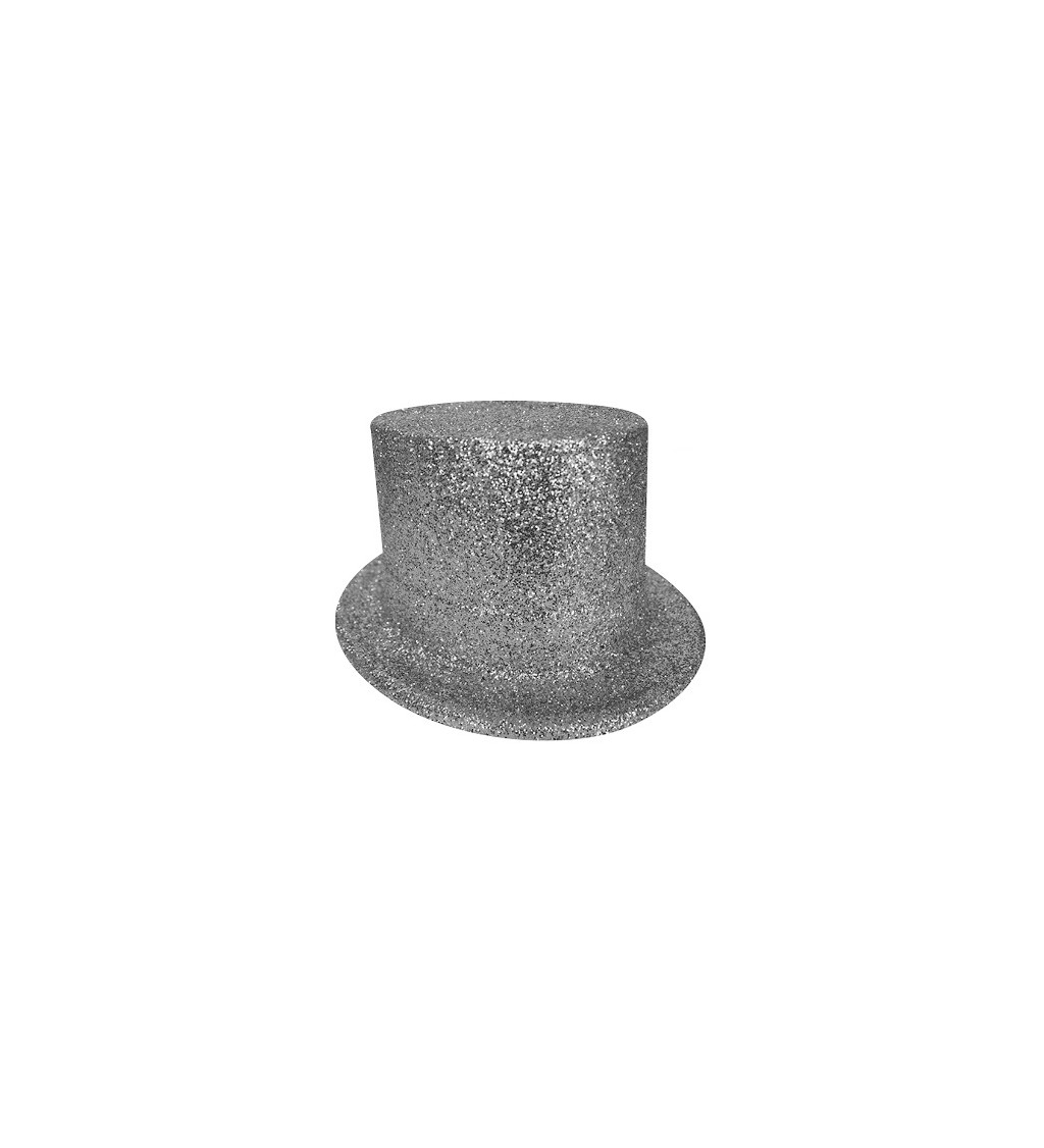 Stříbrný třpytivý klobouk