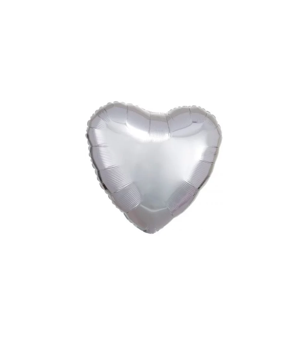 Srdce stříbrný balónek