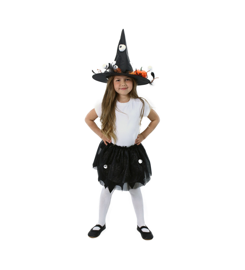 Dětský čarodějnický set - tutu sukýnka a klobouk