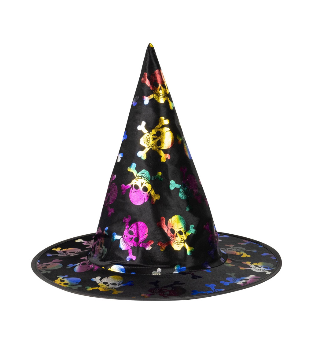 Dětský klobouk - čarodějnický, lebky