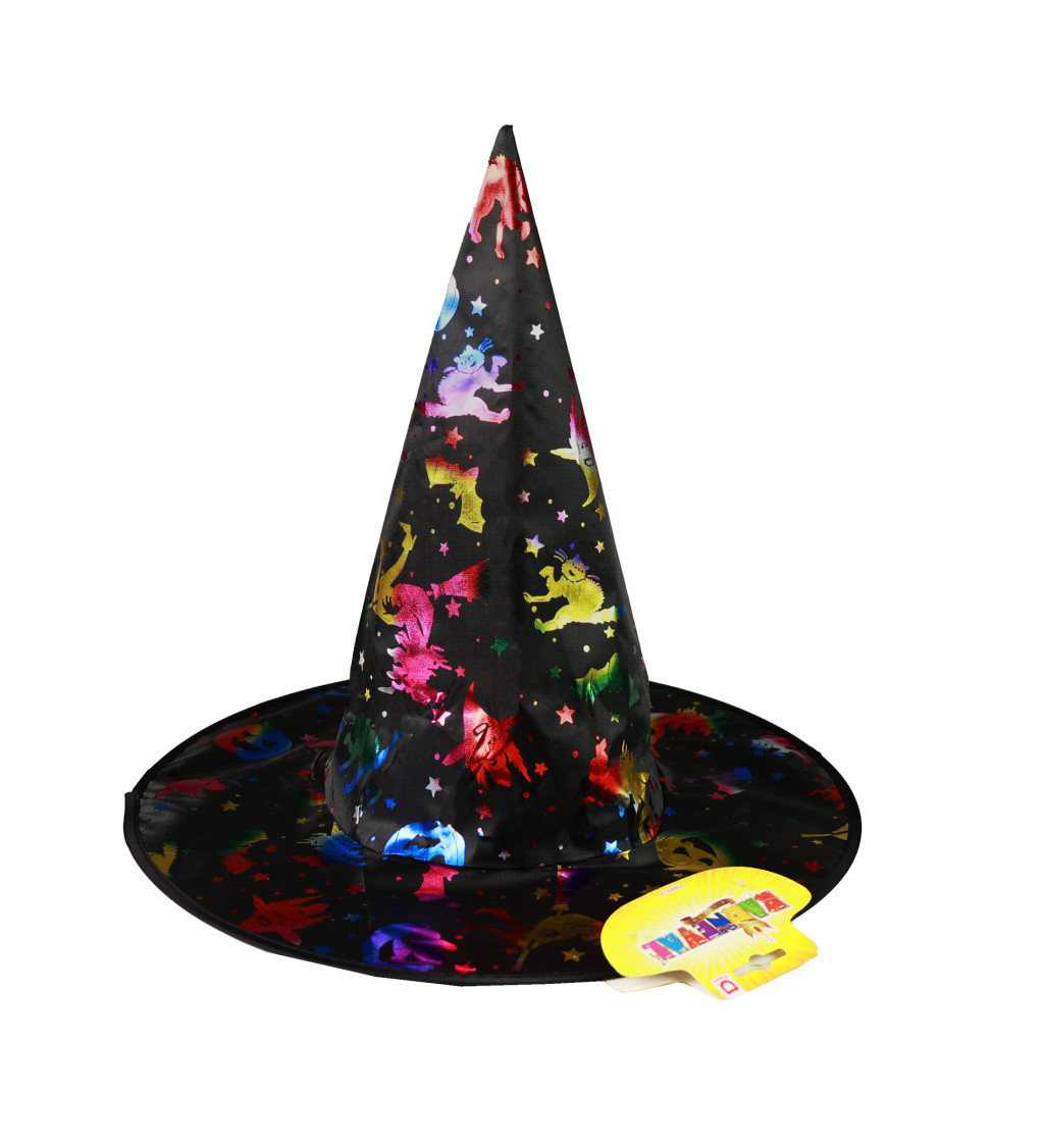 Čarodějnický klobouk pro dospělé - barevný