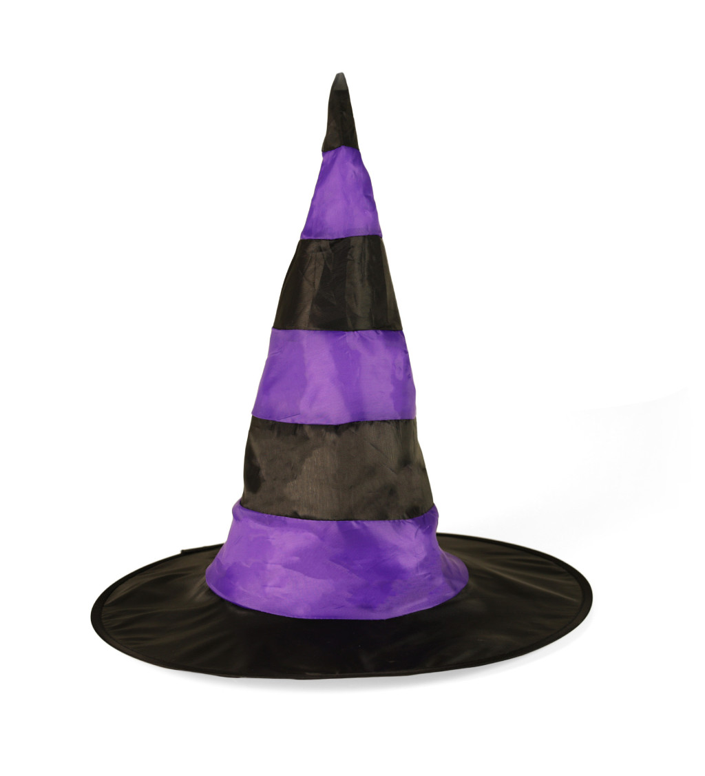 Pruhovaný klobouk s fialovými vlasy - čarodky