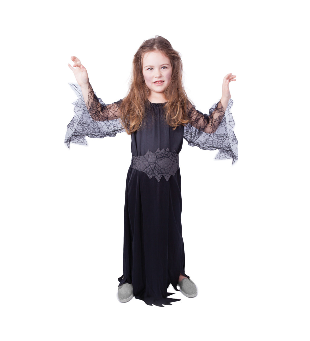 Dětský čarodějnický kostým - šedé šaty