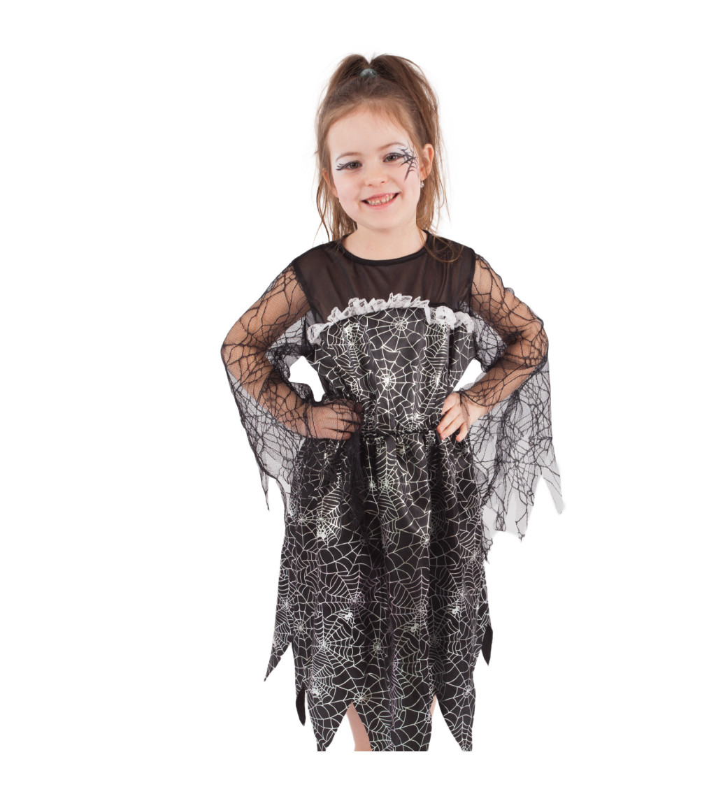 Dětský čarodějnický kostým - pavučinové šaty