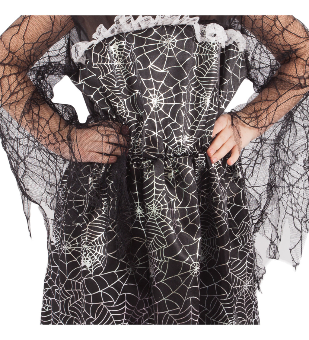 Dětský čarodějnický kostým - pavučinové šaty