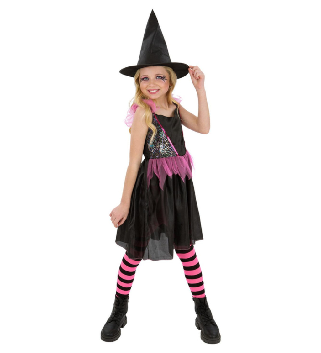 Dívčí kostým - čarodějnice s duhovou sítí