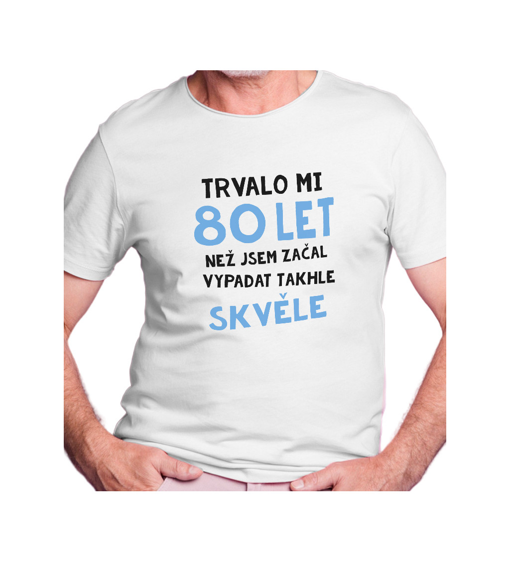 Pánské triko bílé - Trvalo mi 80 let