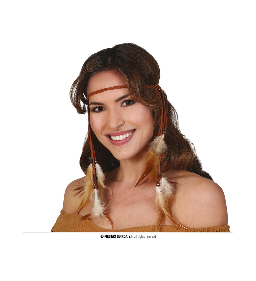 Indiánská čelenka s barevnými pírky