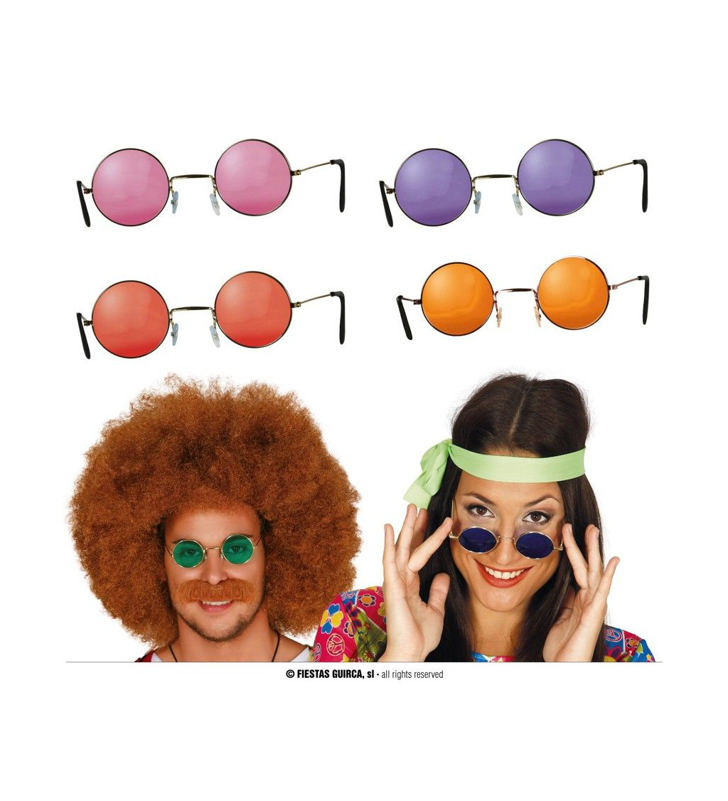 Barevné hippie brýle – 1 ks