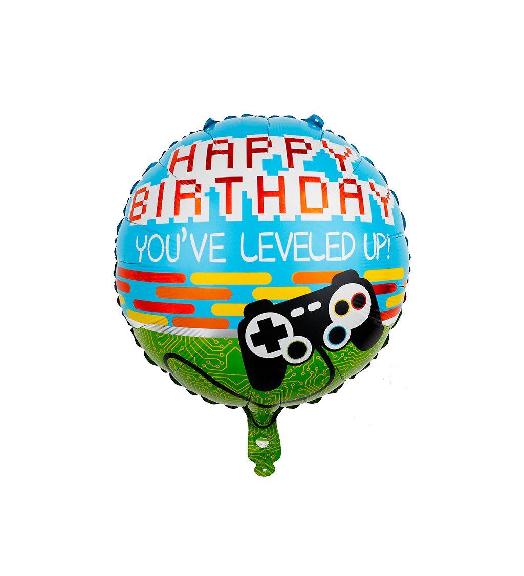 Fóliový balónek Happy birthday gamer 45 cm