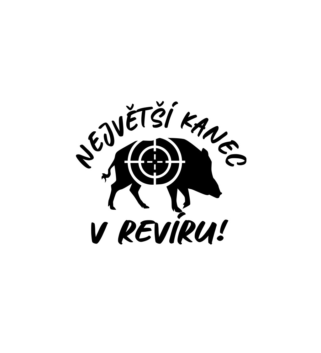 Pánské tričko bílé největší kanec v revíru S