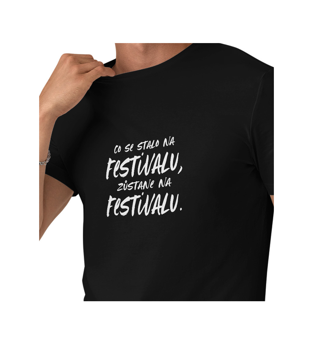 Pánské tričko černé Co se stane na festivalu S