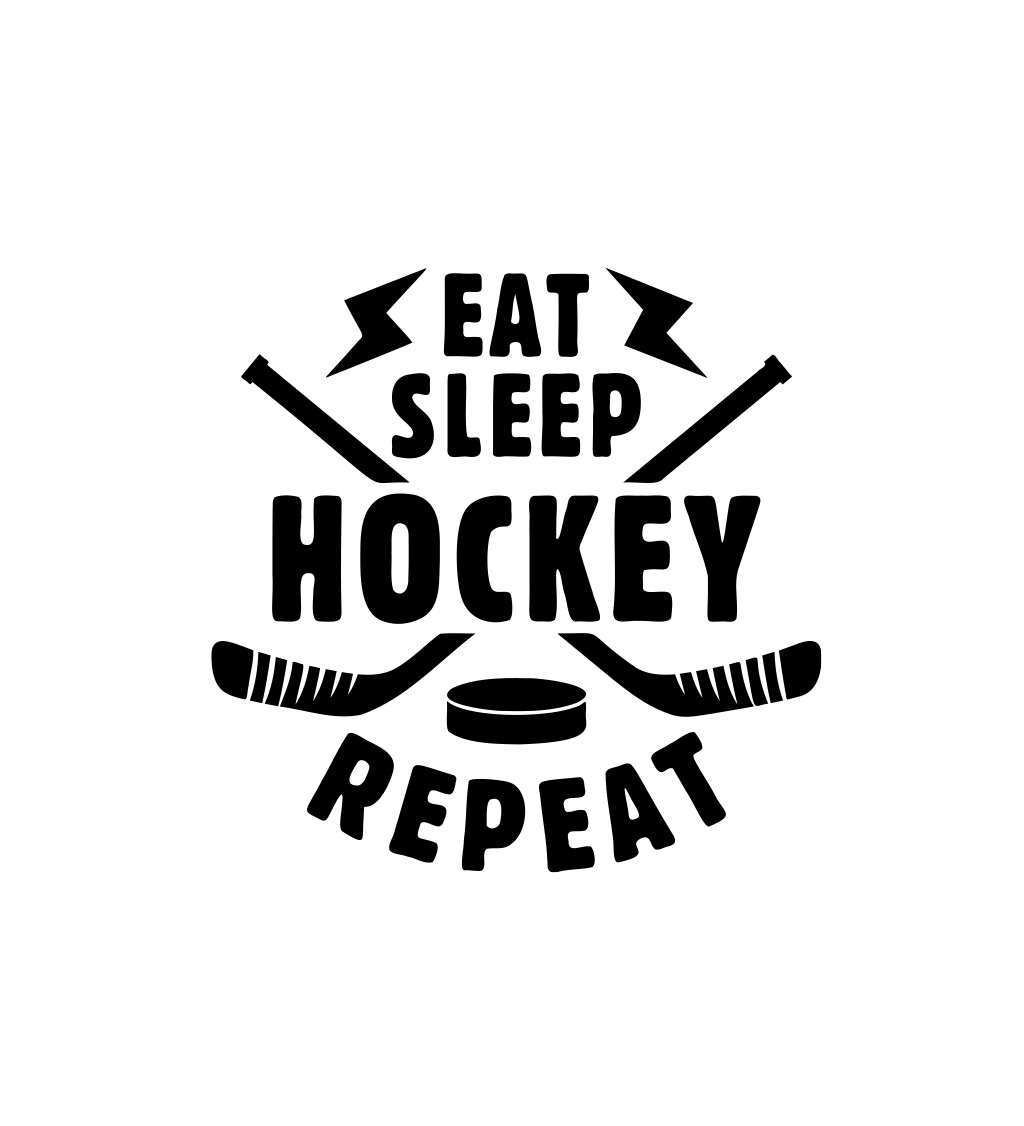 Pánské tričko bílé Eat sleep hockey repeat S