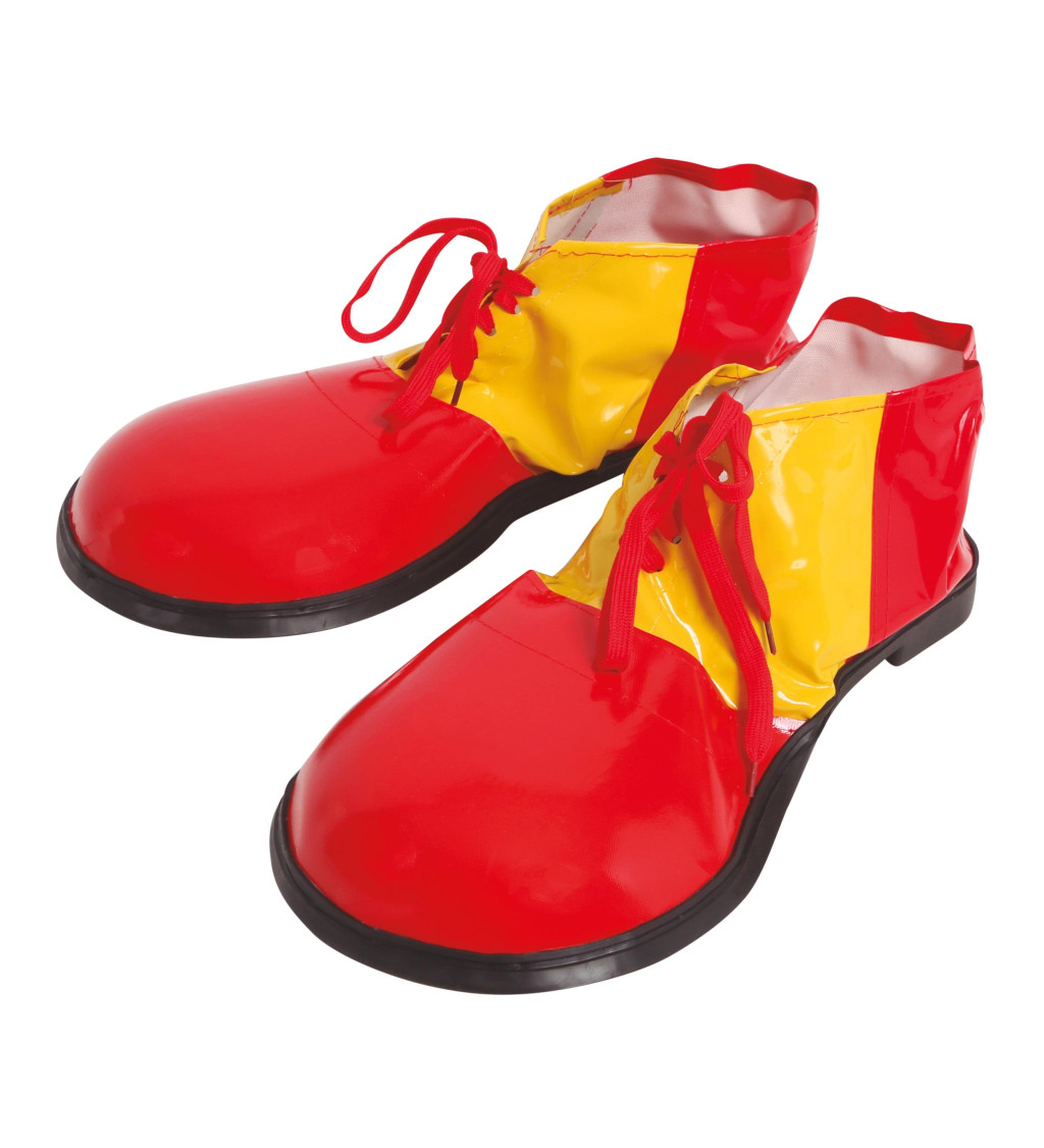 Veselé klaunské boty – žlutočervené