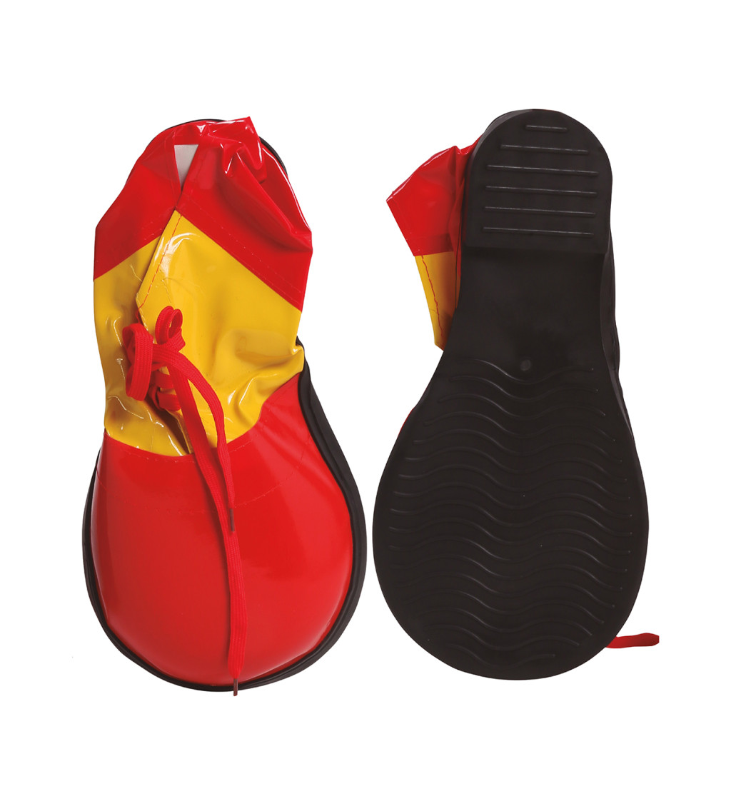 Veselé klaunské boty – žlutočervené