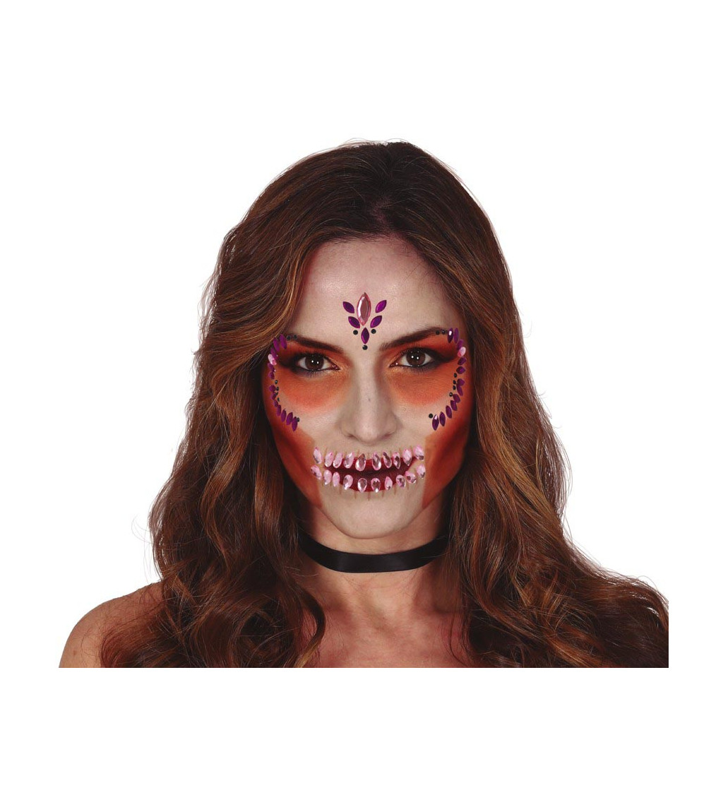 Fialové dekorativní kamínky – samolepící