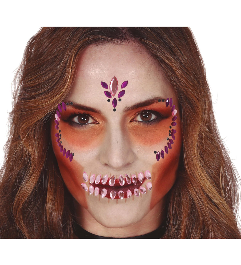 Fialové dekorativní kamínky – samolepící