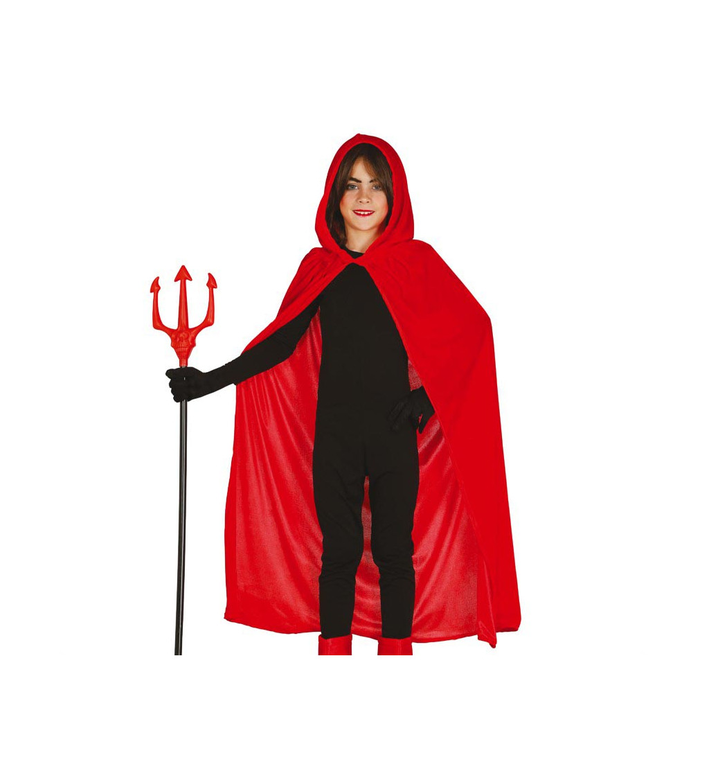 Dětský červený plášť s kapucí