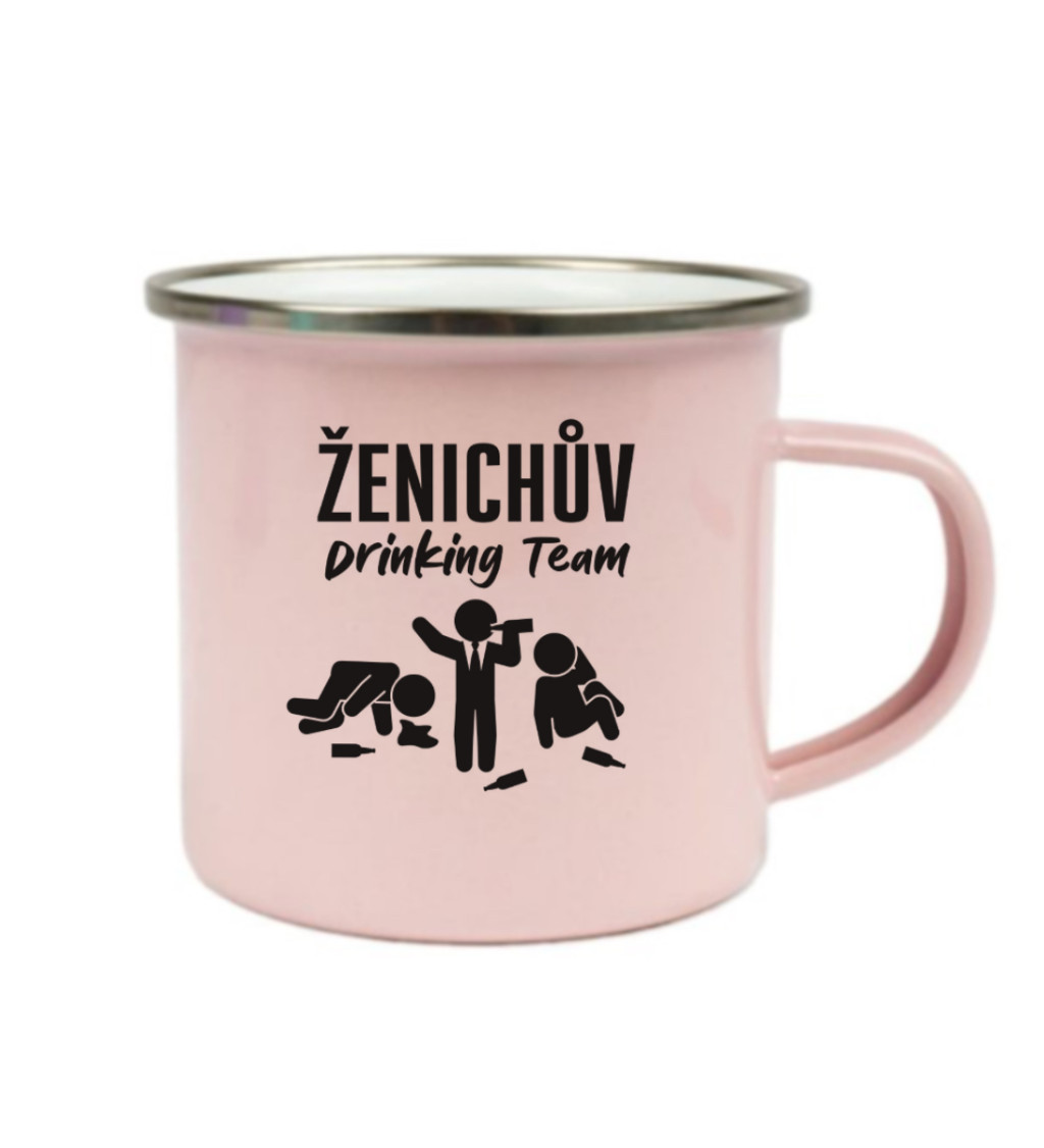 Plecháček růžový Ženichův drinking team