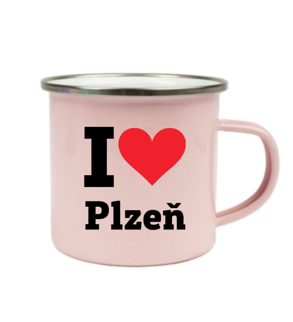 Plecháček růžový I love Plzeň