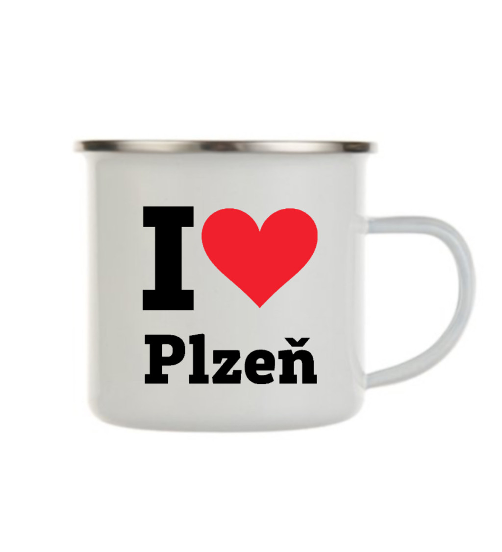 Plecháček bílý I love Plzeň