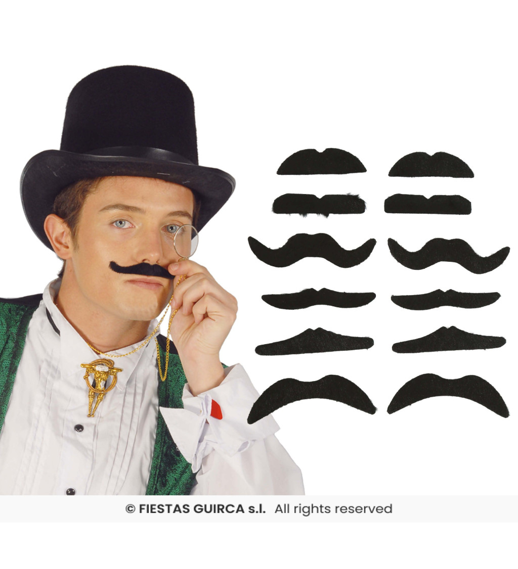 Sada knírů – 12 kusů