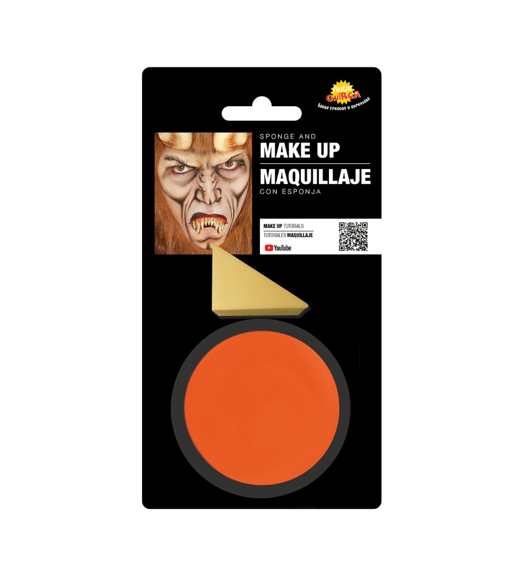 Oranžový make-up s houbičkou