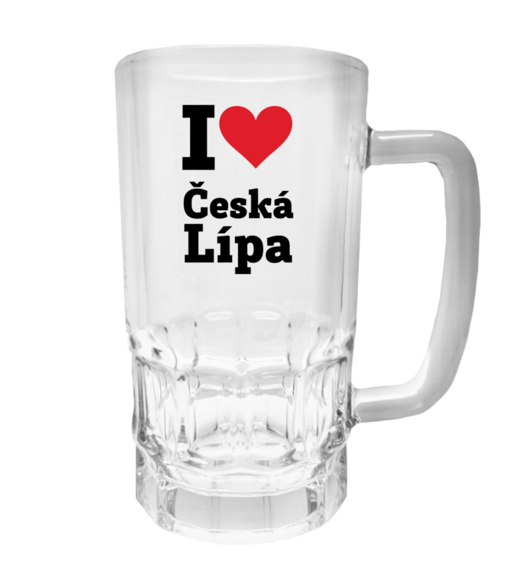 Půllitr s potiskem - I love Česká Lípa, 500 ml