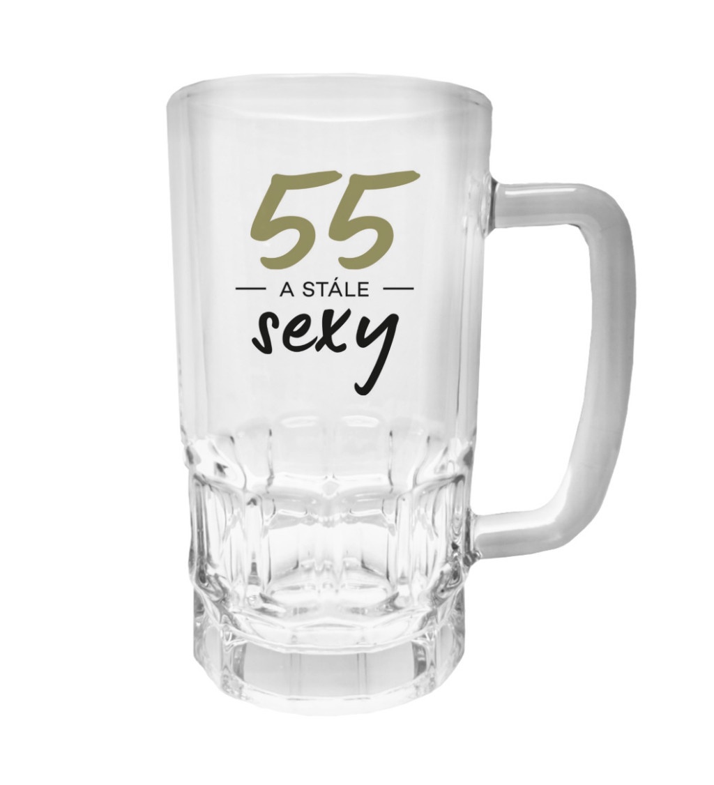 Půllitr s potiskem - 55 a stále sexy, 500 ml