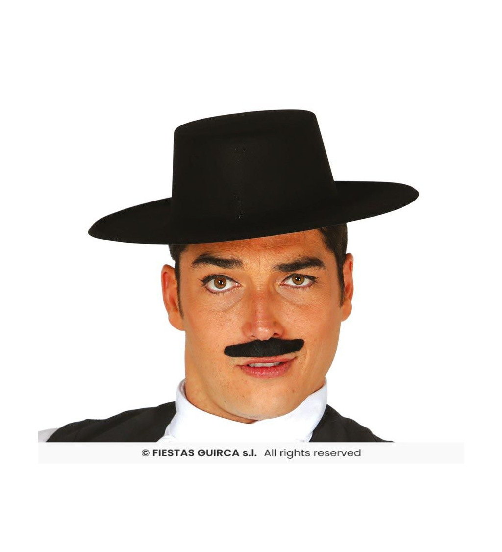 Semišový flamenco klobouk – černý