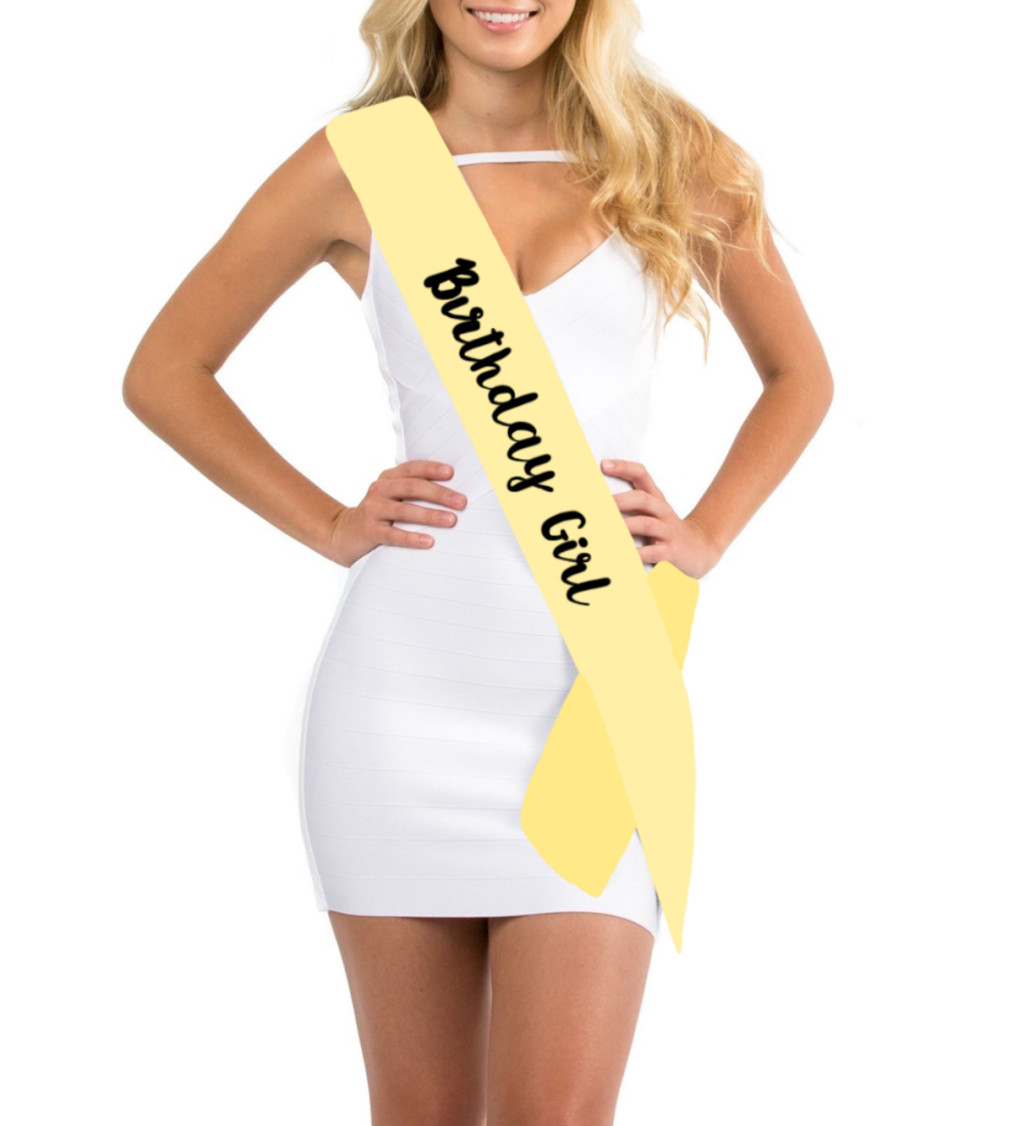 Narozeninová šerpa – Birthday Girl, zlatá