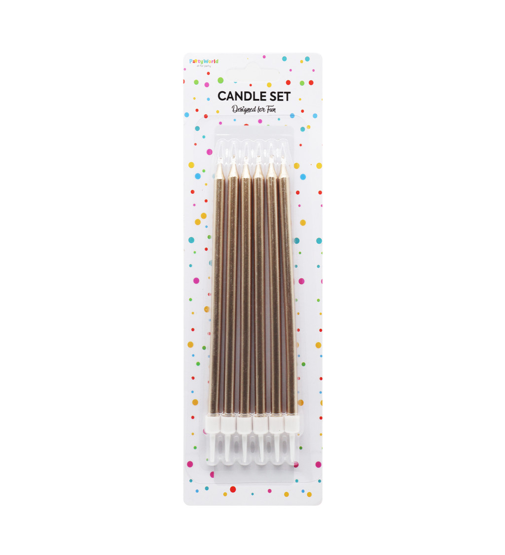 Narozeninové svíčky v rosegold barvě – 6 ks