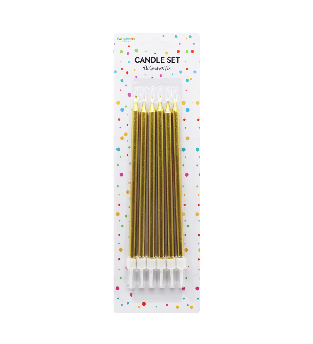 Narozeninové svíčky ve zlaté barvě – 6 ks