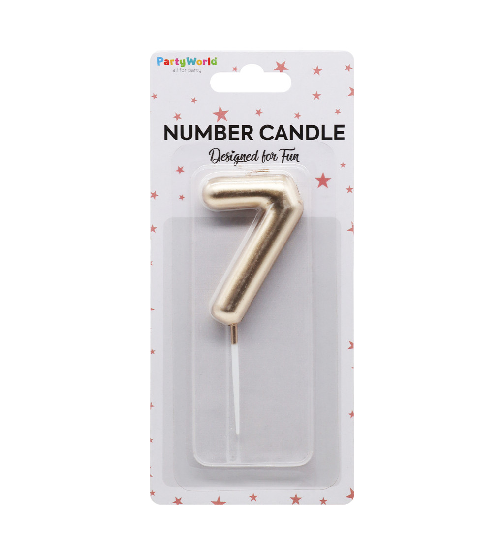 Rosegold narozeninová svíčka: číslo 7