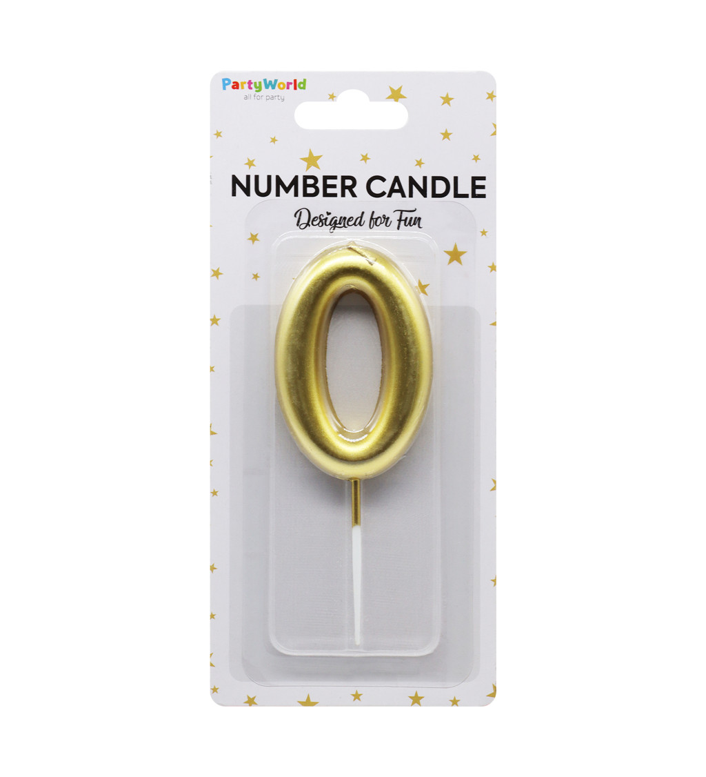 Zlatá narozeninová svíčka: číslo 0